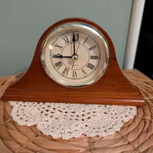 Classic Wooden Mantel Clock with Roman Numerals